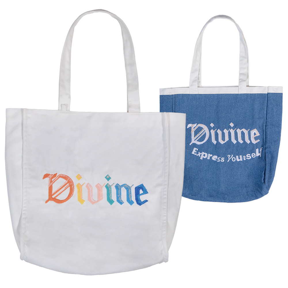 EXPRESS YOURSELF TOTE BAG (WHITE & DENIM)